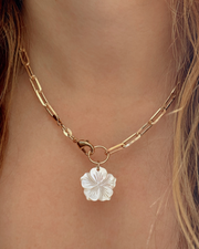 Chunky Pearl Hibiscus Necklace