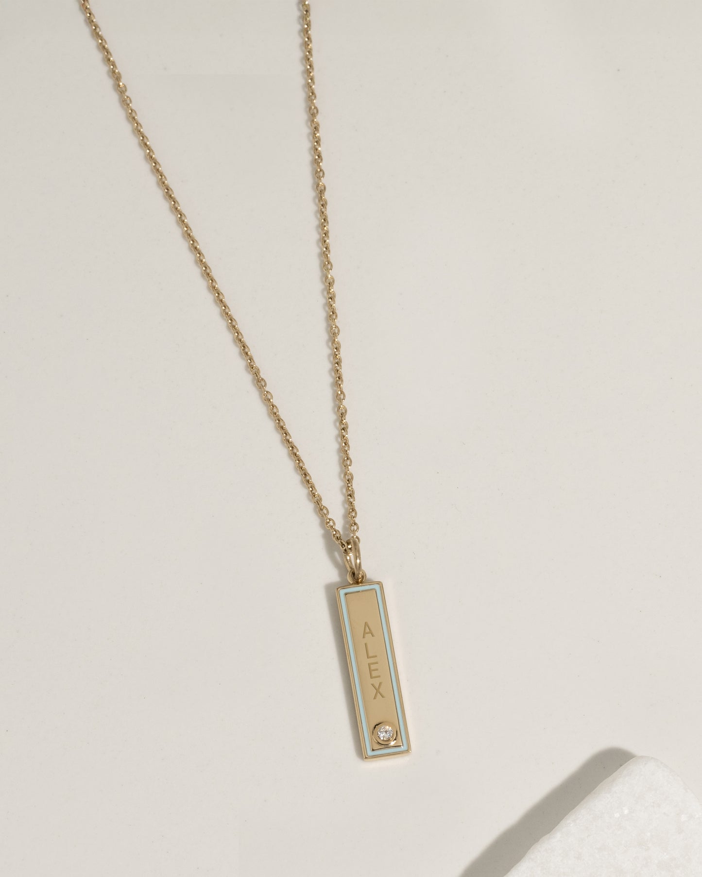 Enamel Bar Necklace - Red