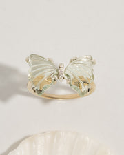 Green Amethyst Butterfly Ring