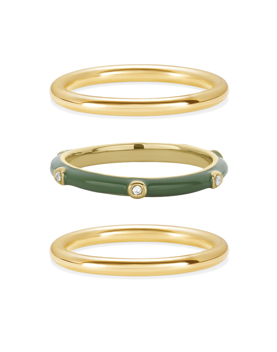 Enamel Stacking Ring Set