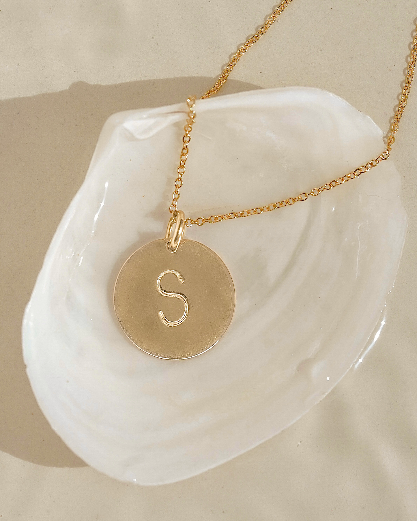 Initial Disc Necklace- PVD