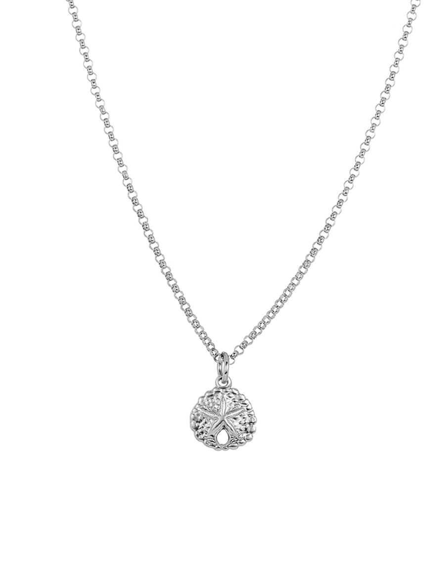 White gold sales sand dollar necklace