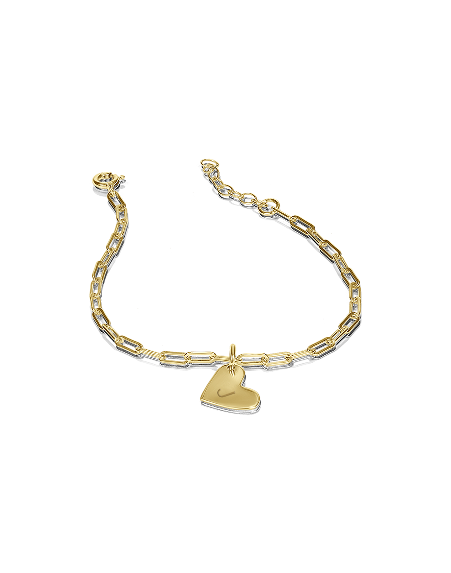 Initial Heart Bracelet