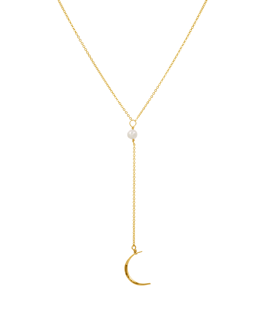 Pearl & Moon Lariat Set