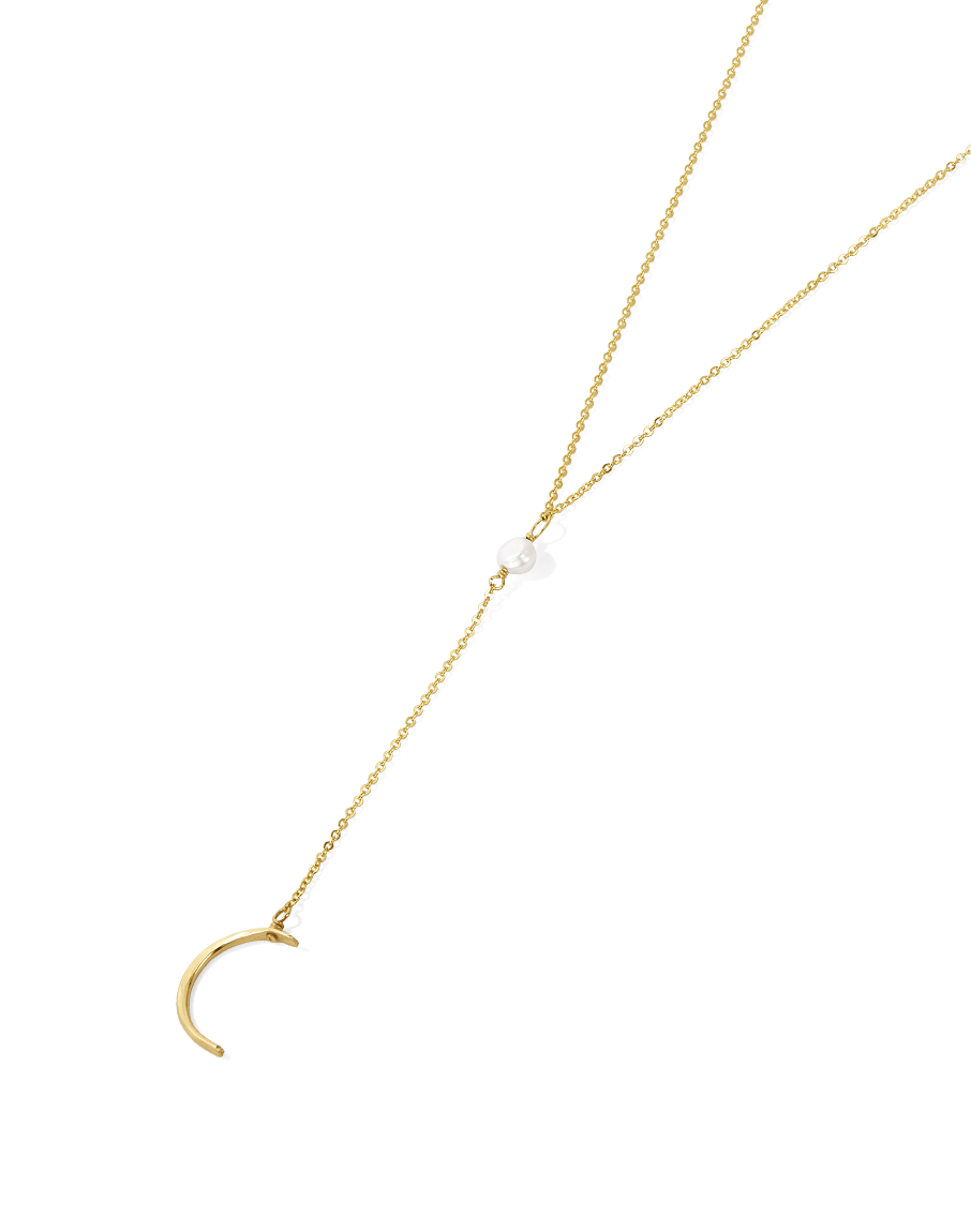 Pearl & Moon Lariat Set