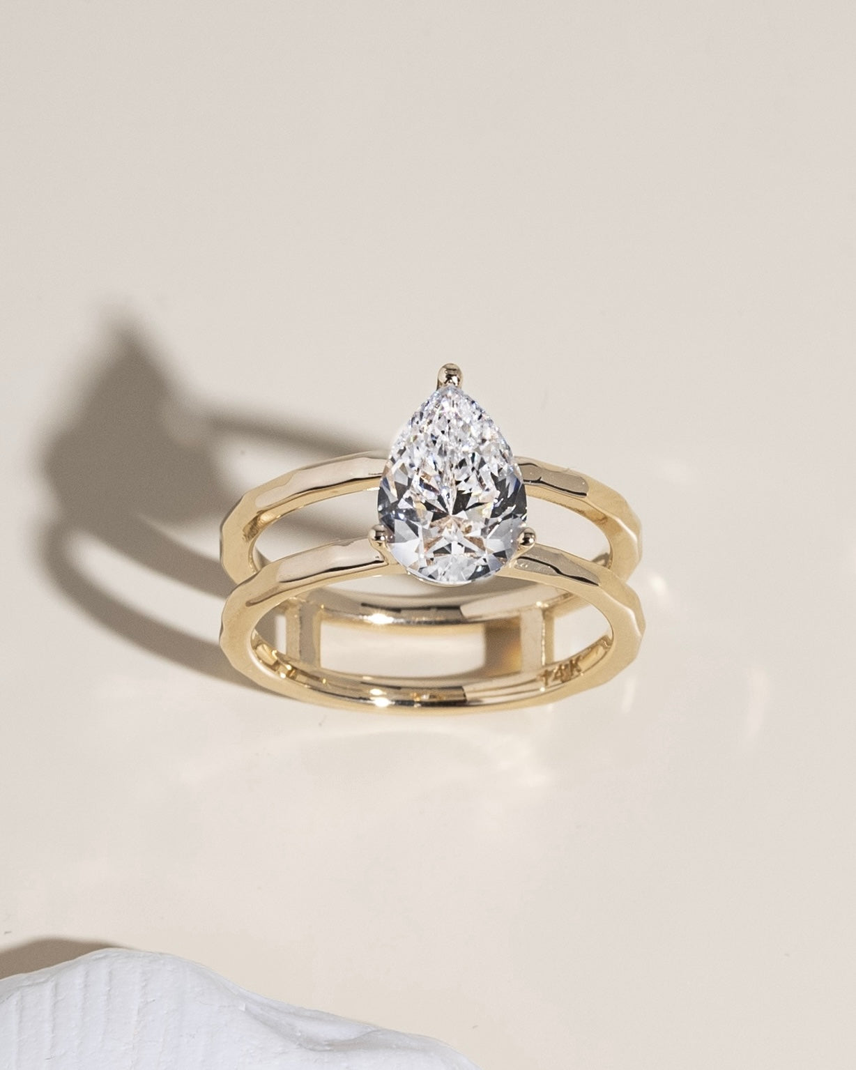 Pear Floating Diamond Ring