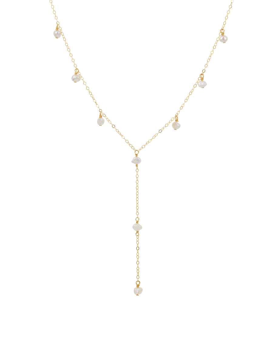 Pearl & Moon Lariat Set