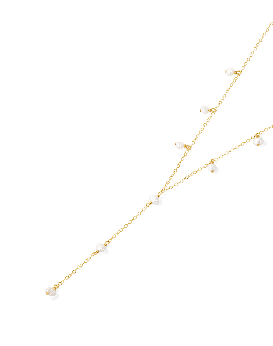 Pearl & Moon Lariat Set