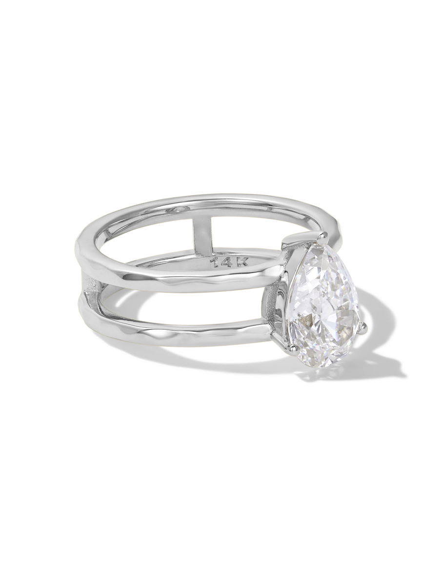 Pear Floating Diamond Ring