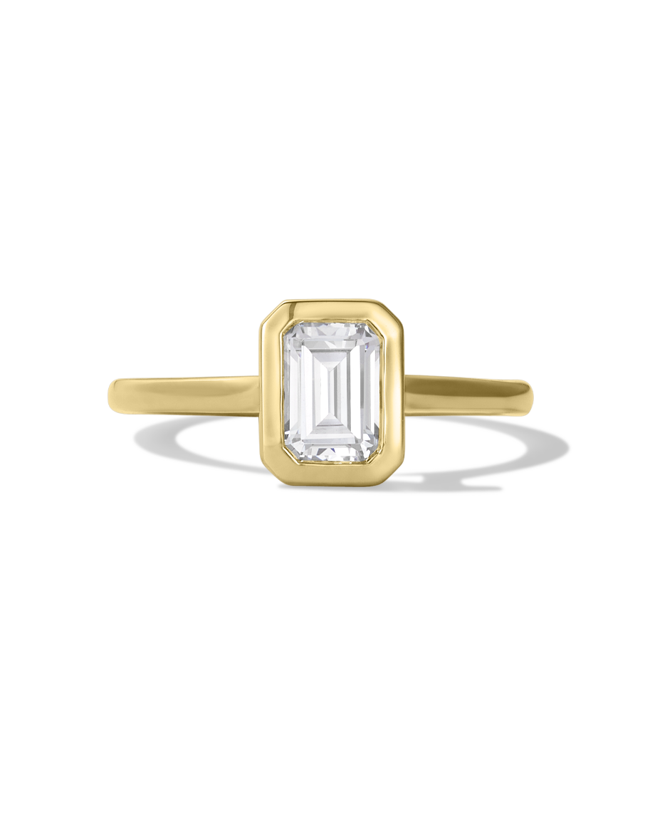 Emerald Bezel Diamond Ring
