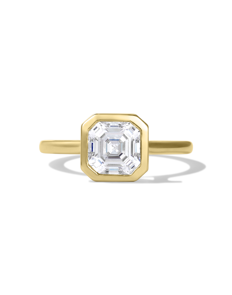 Asscher Bezel Diamond Ring