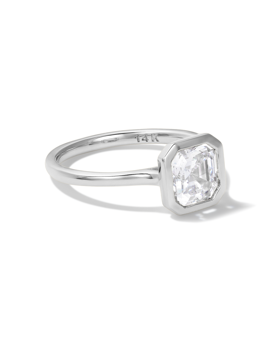 Asscher Bezel Diamond Ring