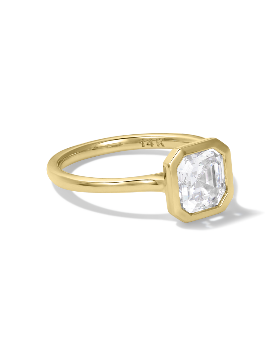 Asscher Bezel Diamond Ring