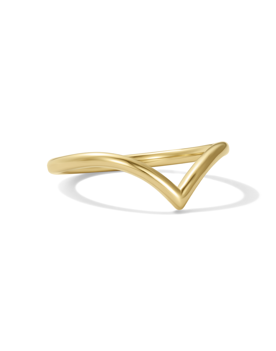 Solid Gold Chevron Band