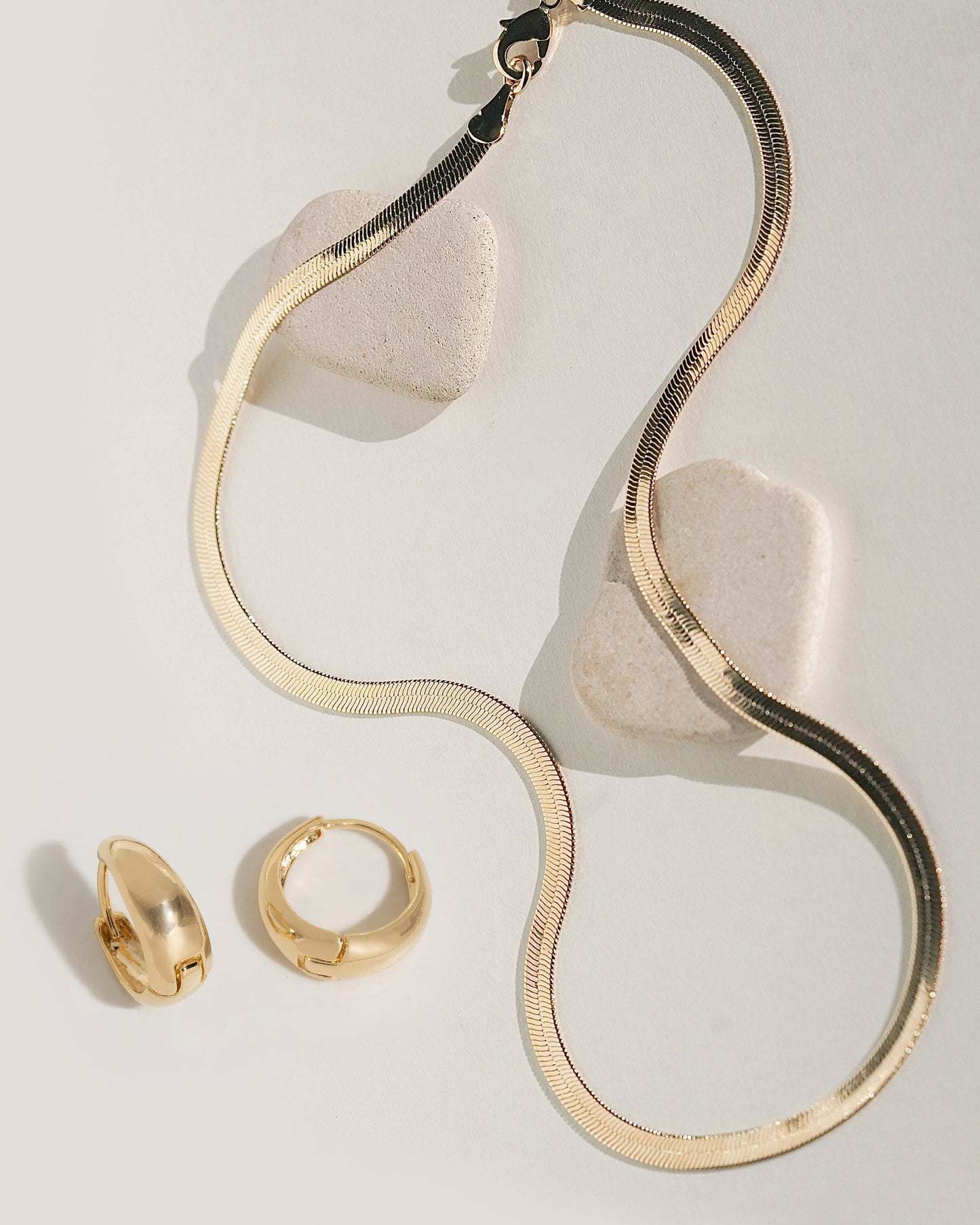Snake Chain and Mini Huggies Set