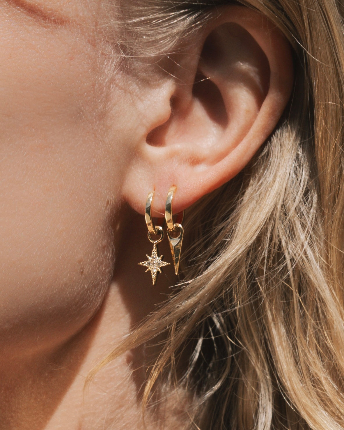 Crystal Starburst Hoop Charm