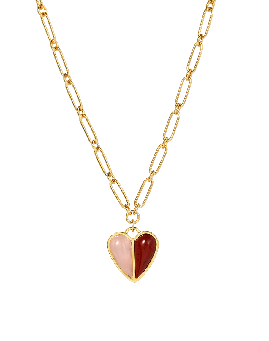 Two Tone Heart Necklace