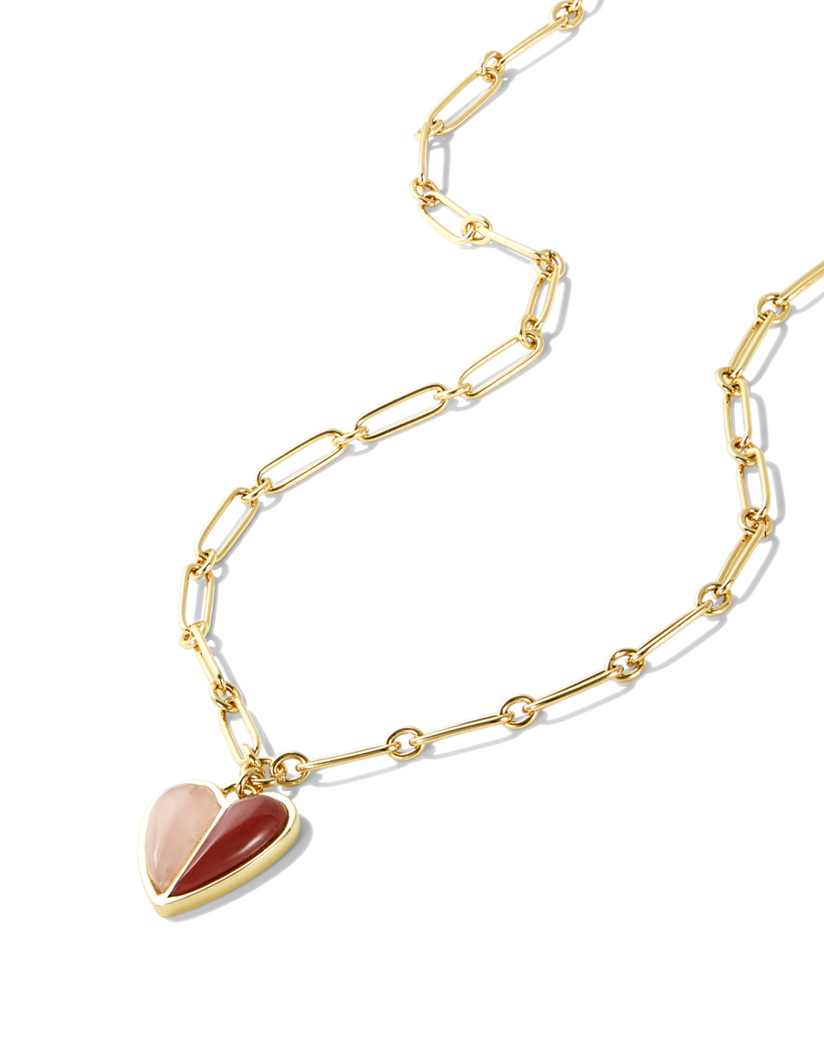 Two Tone Heart Necklace