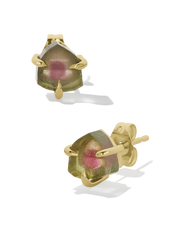 Watermelon Tourmaline Studs