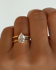 Pear Floating Diamond Ring