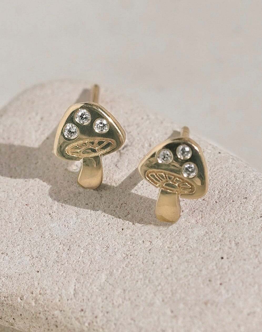 Gold mushroom deals earrings