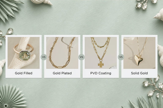 Gold Filled vs Gold Plated vs PVD vs Vermeil vs Solid Gold