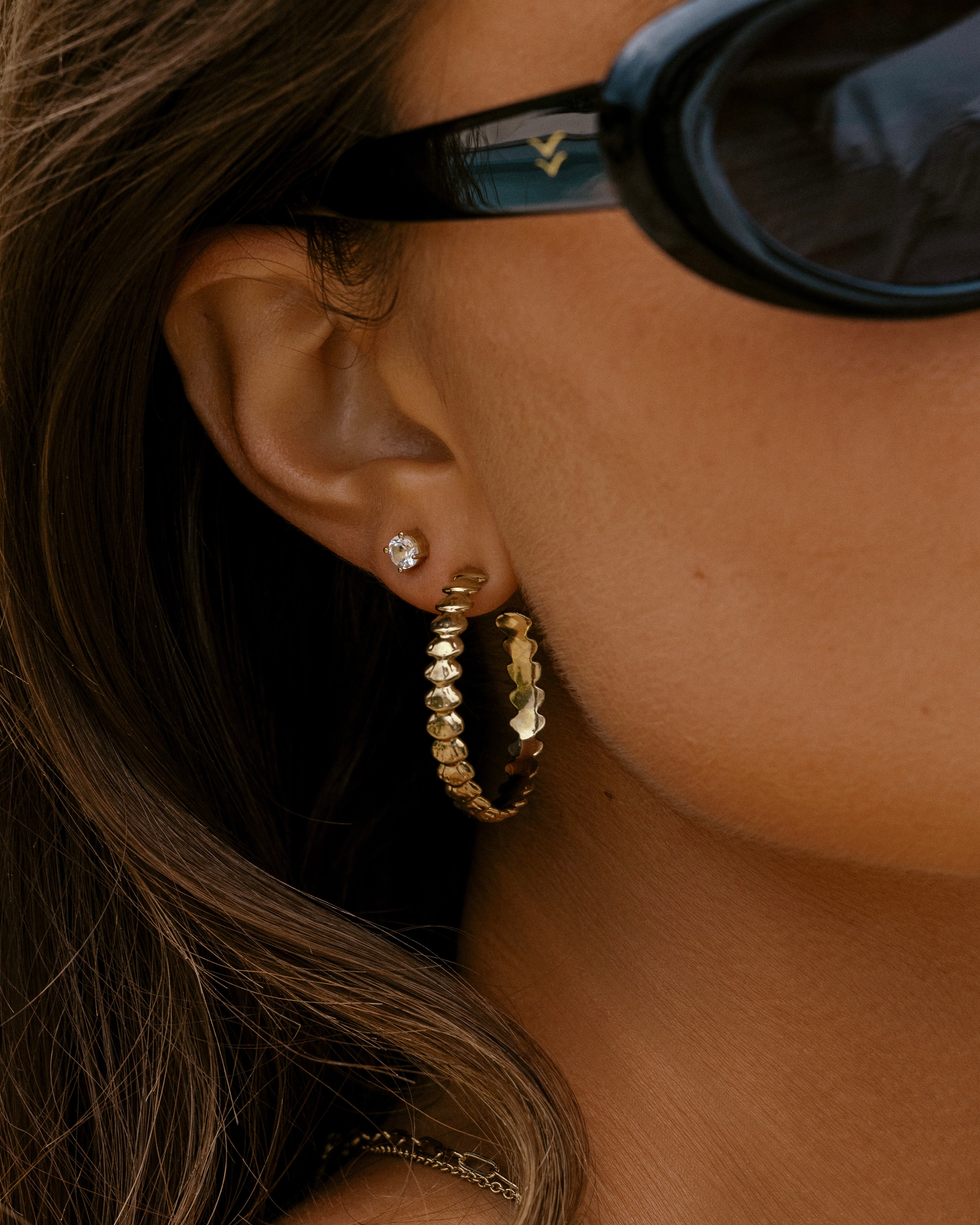 Shell Hoops | Waterproof Coastal Gold Earrings – James Michelle