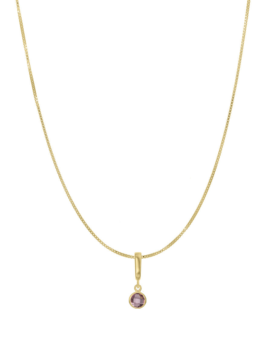 Bezel Birthstone Necklace