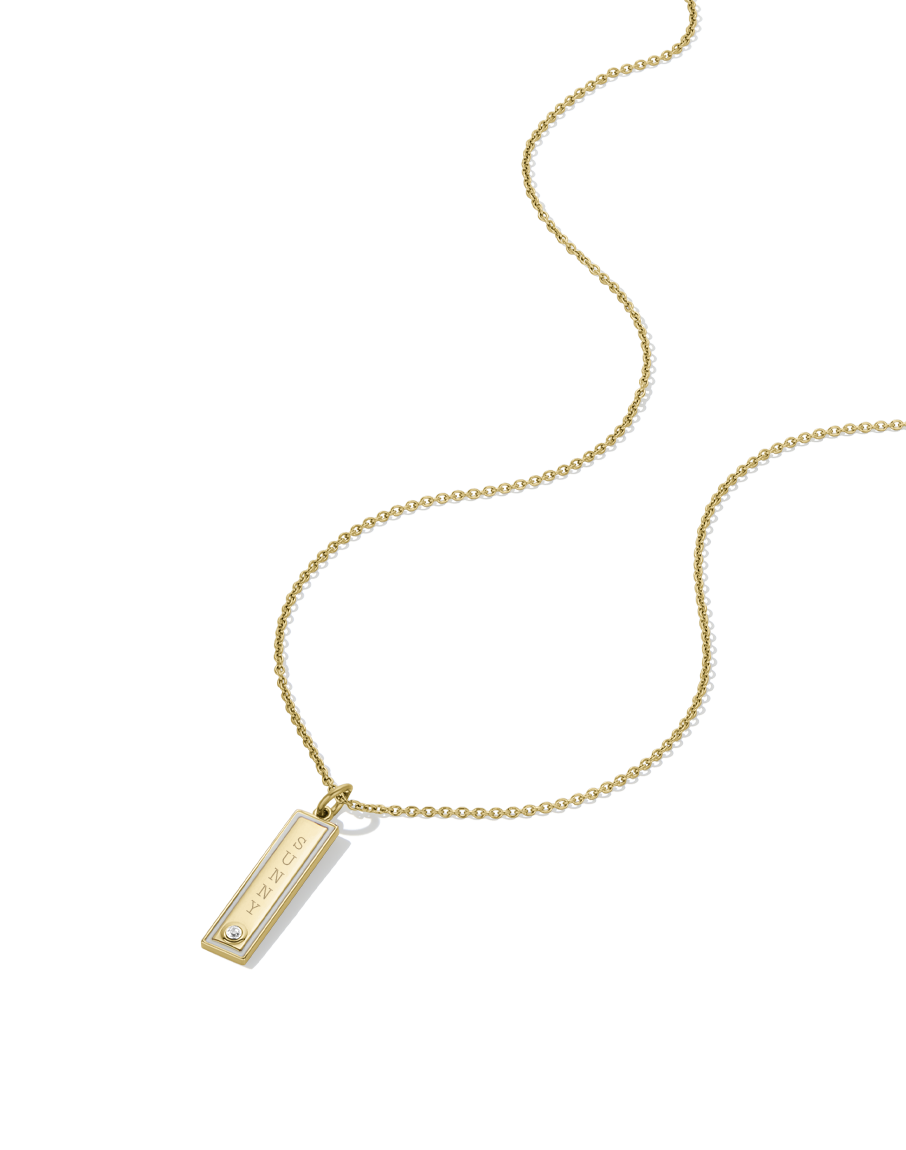 Enamel Bar Necklace - White