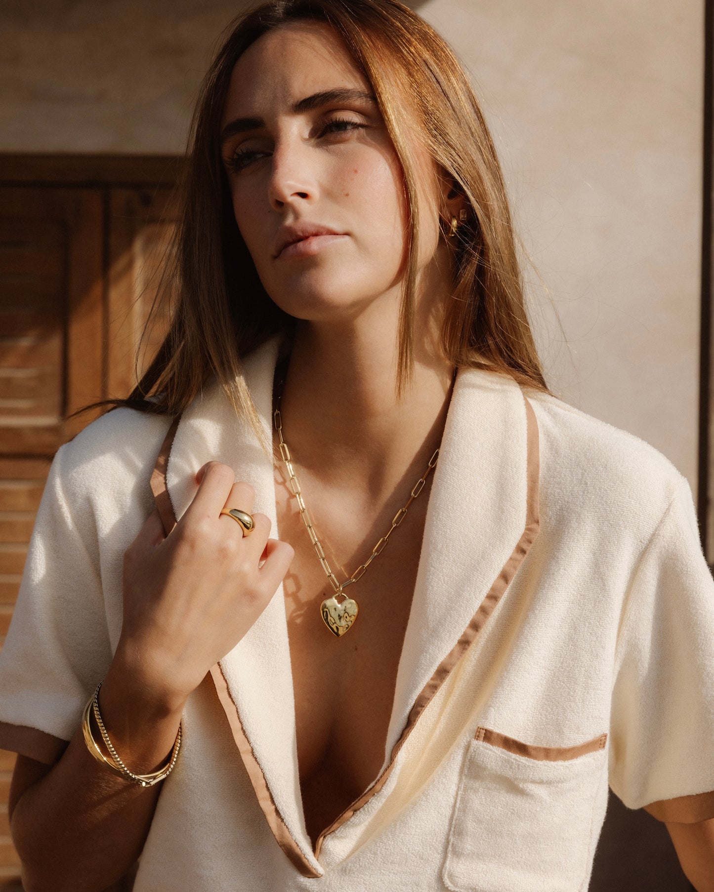 Chunky Heart Necklace - Solid Gold