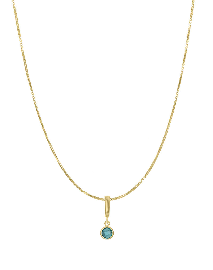 Bezel Birthstone Necklace