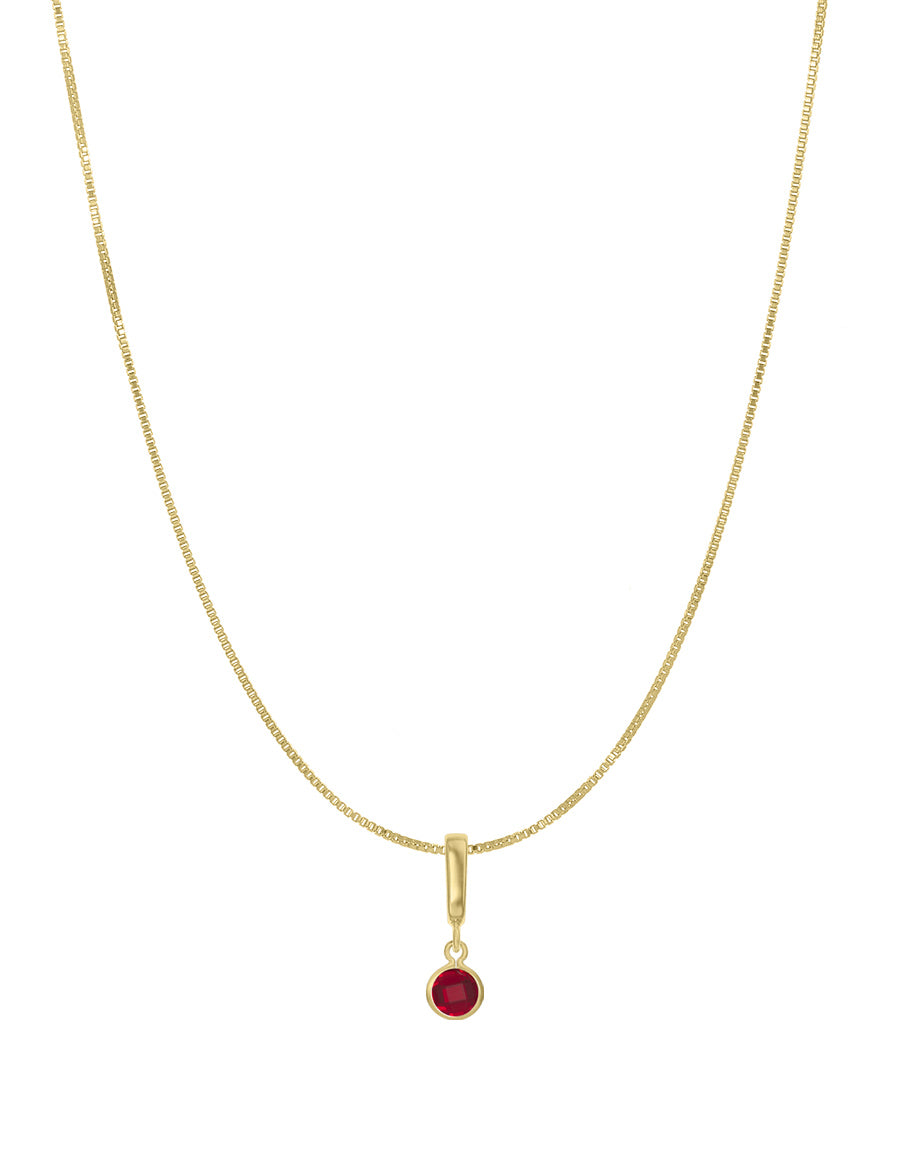 Bezel Birthstone Necklace