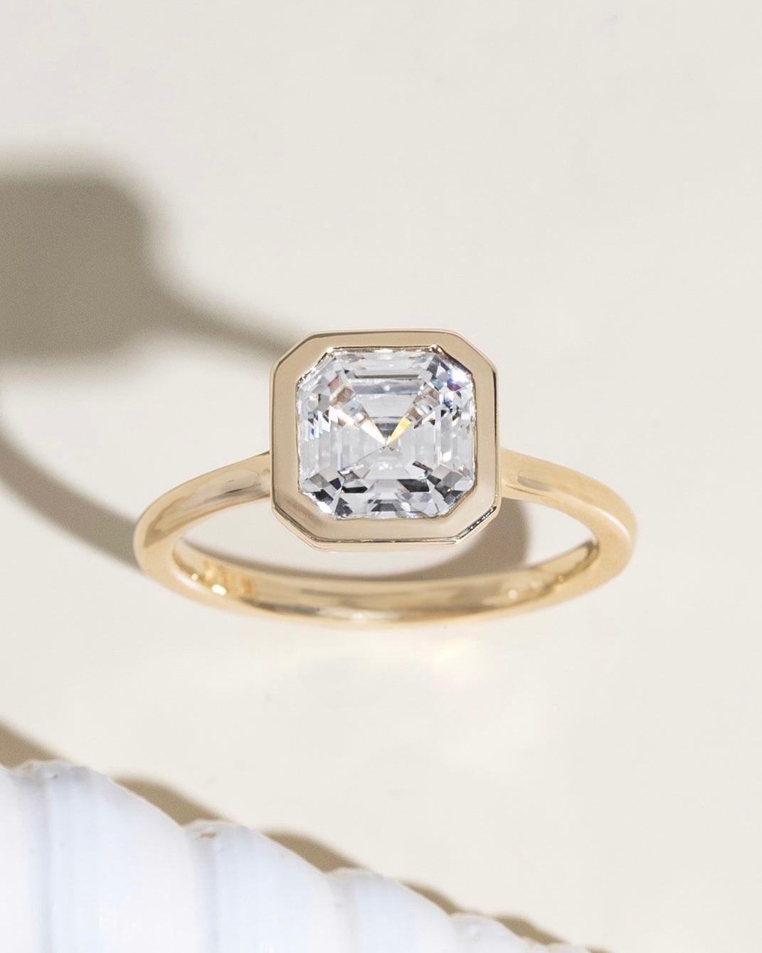 Asscher Bezel Diamond Ring