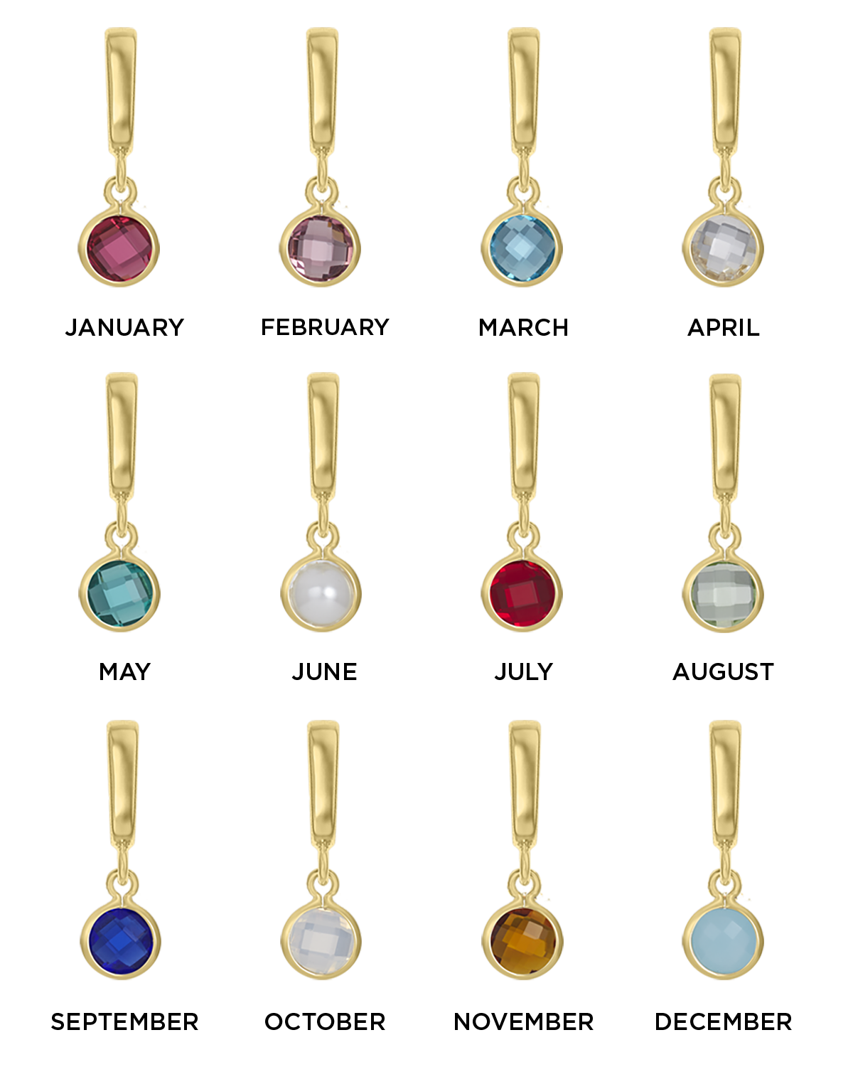 Bezel Birthstone Charms