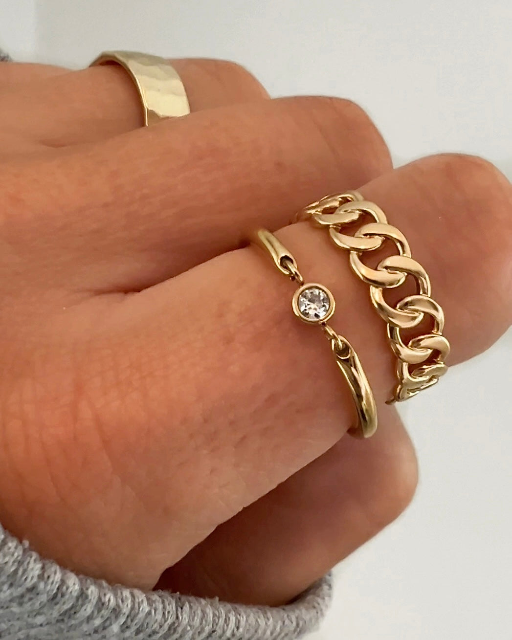 Crystal Bezel Ring