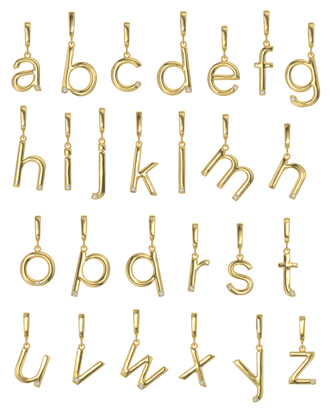 Crystal Letter Charms