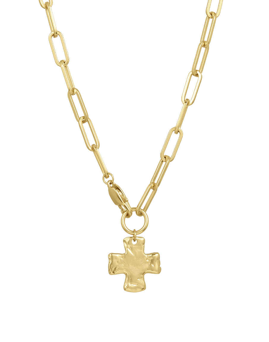 Chunky Cross Chain Necklace and Extender Set