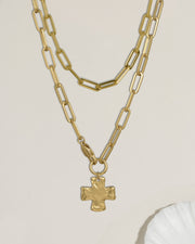 Chunky Love Chain and Chunky Cross Chain Necklace Set