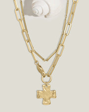 Chunky Cross and Pure Chain Necklace Set