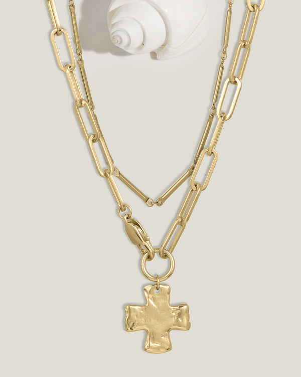 Chunky Cross and Pure Chain Necklace Set – James Michelle