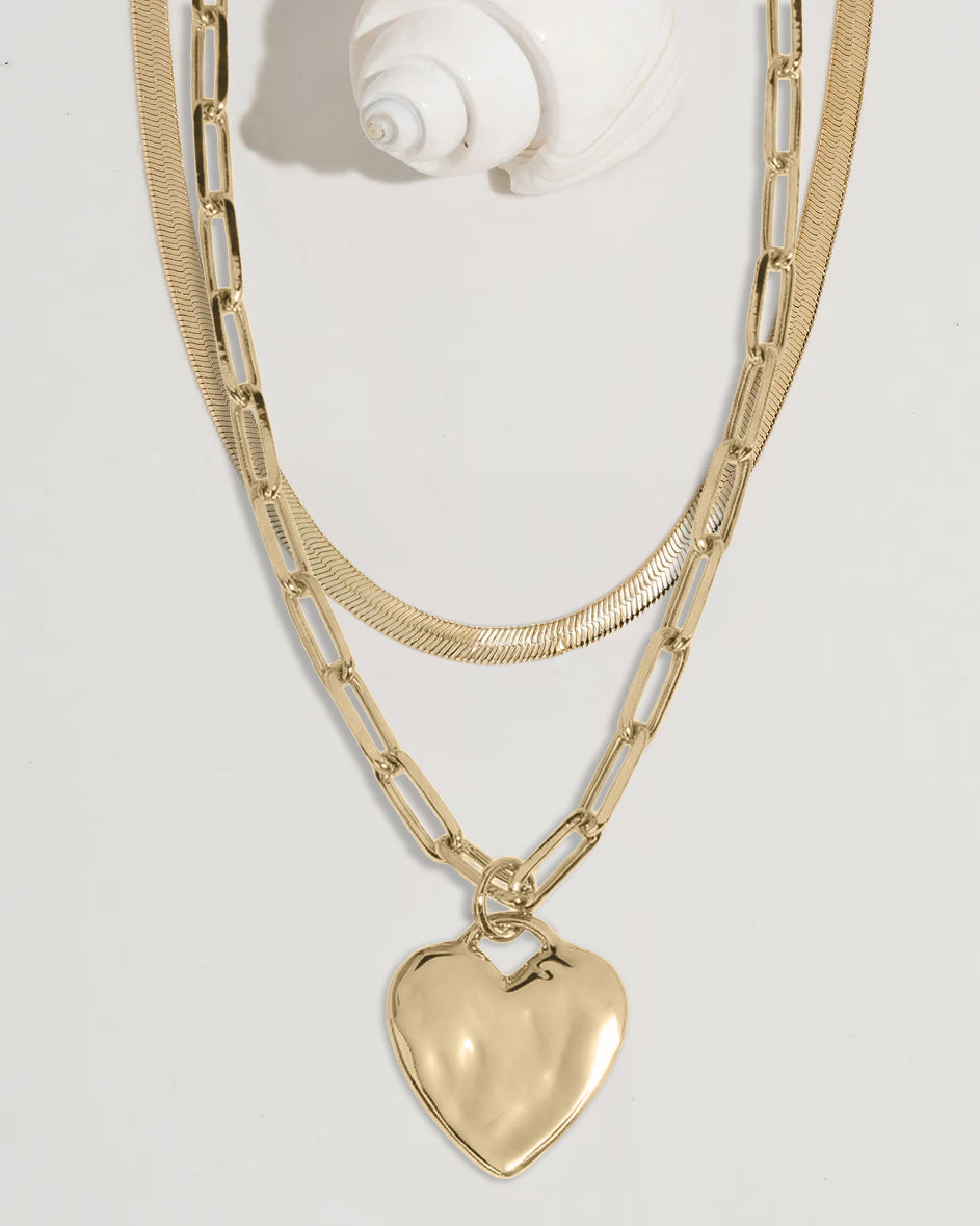Chunky Heart Necklace Set