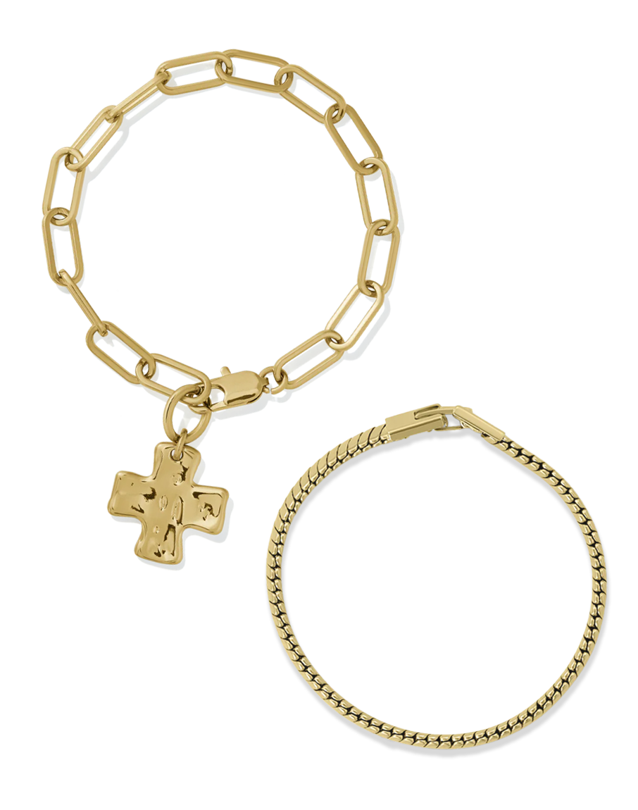 Chunky Cross Bracelet Set