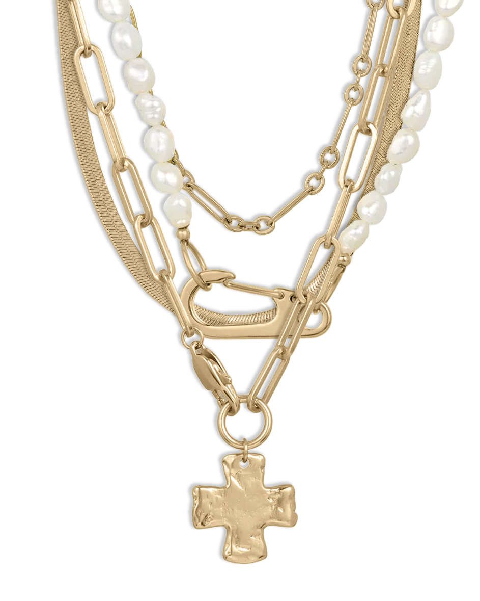 Chunky Cross and Pearl Lock Maximalist Set – James Michelle Chunky Cross and Pearl Lock Maximalist Set – James Michelle