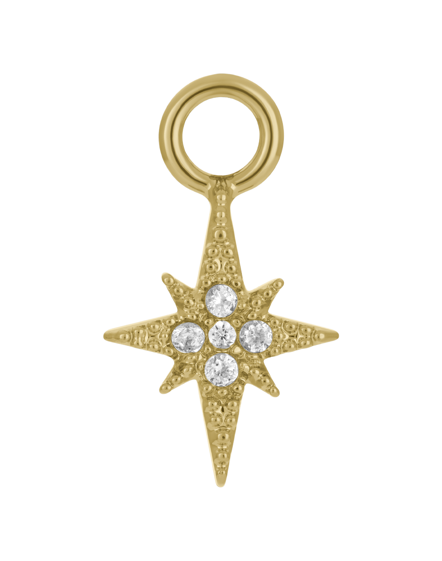 Crystal Starburst Hoop Charm