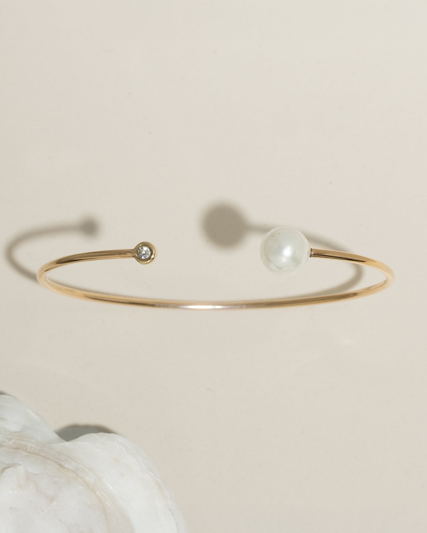 Open Cuff Pearl Bracelet