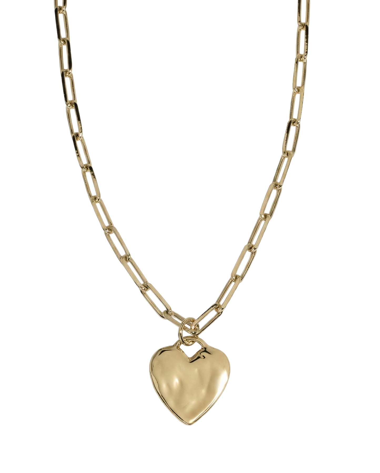 Chunky Heart Necklace - Solid Gold