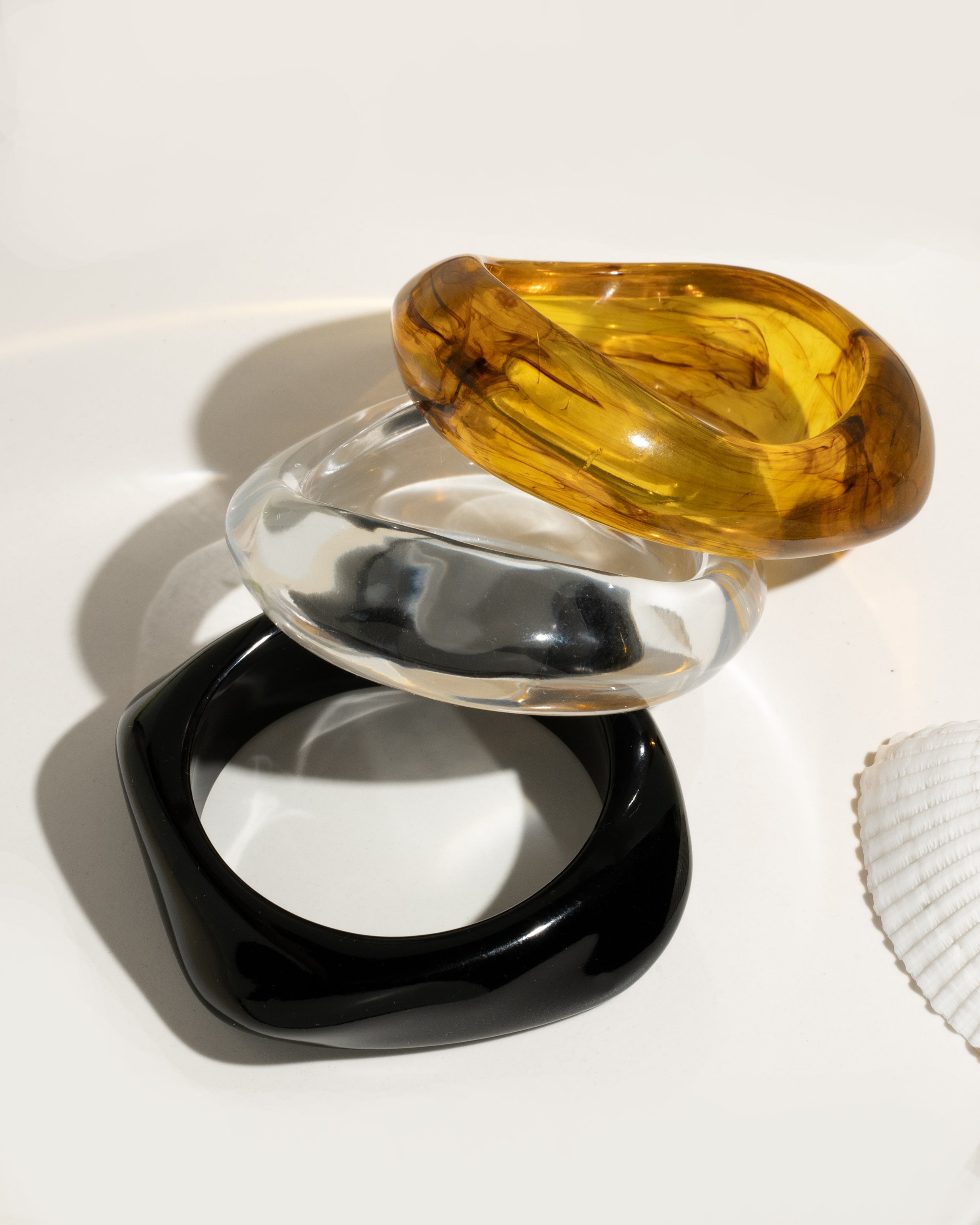 Isla Resin Bracelet Set - Black Multi