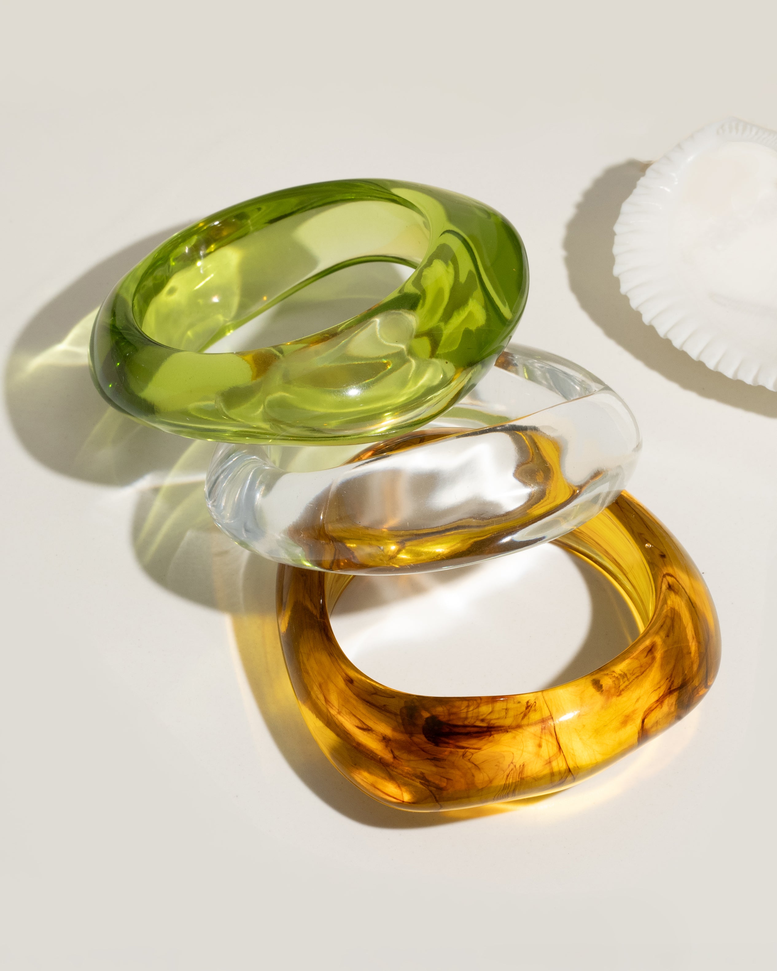 Isla Resin Bracelet Set - Green Multi