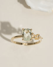 Green Amethyst Trio Ring