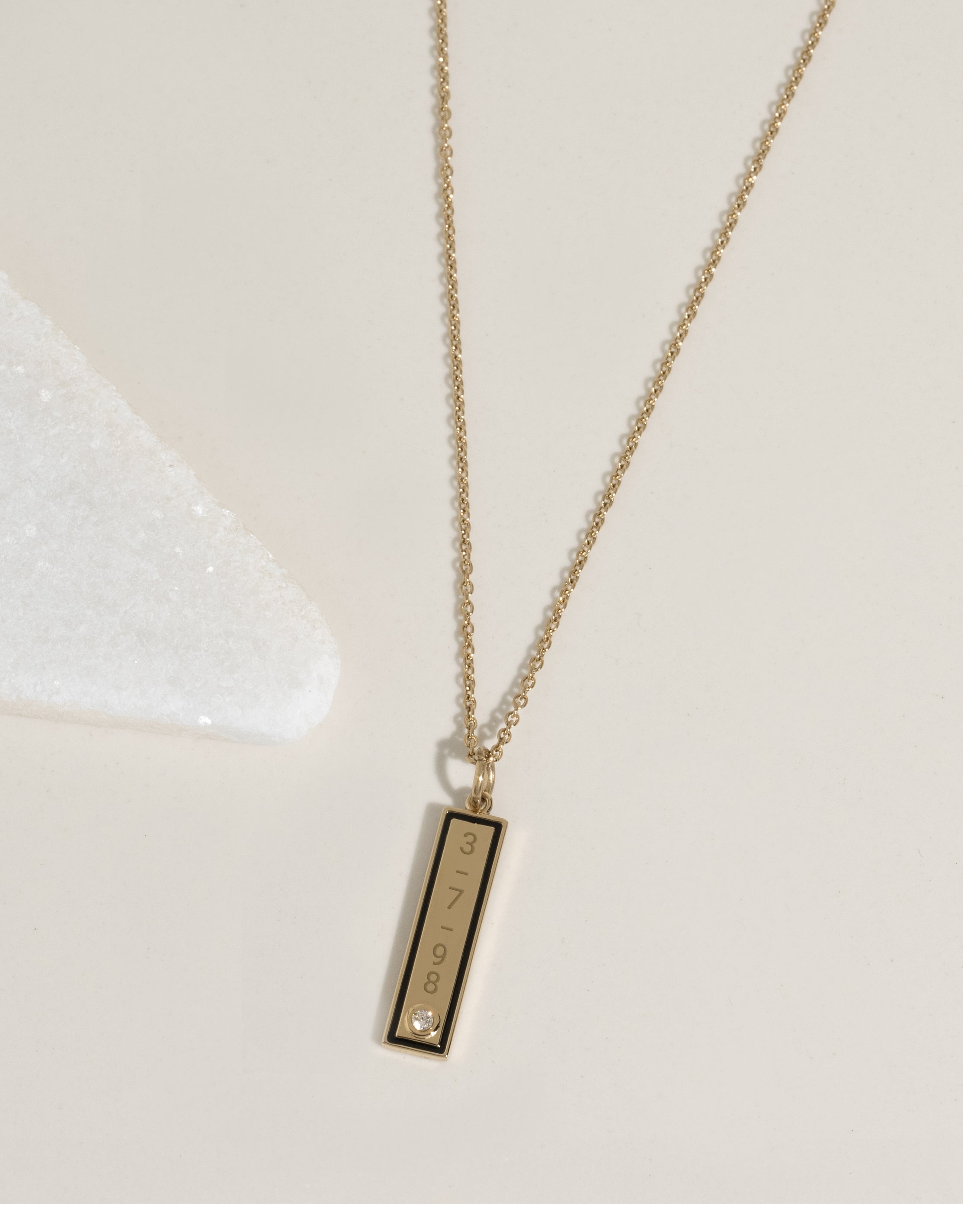 Enamel Bar Necklace - Black